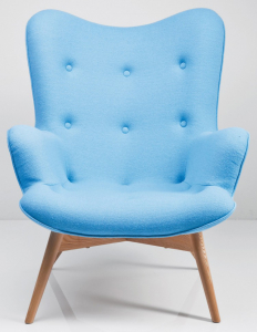 Кресло дизайнерское Beon Angel дерево, кашемир голубой Фото 5