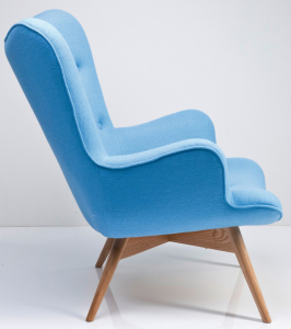 Кресло дизайнерское Beon Angel дерево, кашемир голубой Фото 7