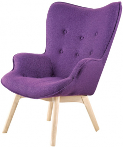 Кресло дизайнерское Beon Angel дерево, кашемир пурпурный Фото 1