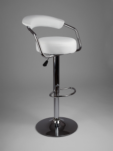 Барный стул мягкий Beon Angle хромированная сталь, экокожа белый Фото 2