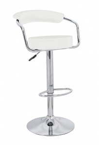 Барный стул мягкий Beon Angle хромированная сталь, экокожа белый Фото 1