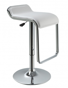 Барный стул мягкий Beon Sienna хромированная сталь, экокожа белый Фото 1