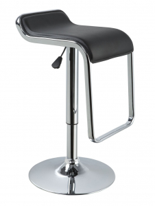 Барный стул мягкий Beon Sienna хромированная сталь, экокожа черный Фото 1