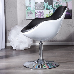 Барное кресло дизайнерское Beon Ego хромированный металл, пластик, экокожа черный, белый Фото 4