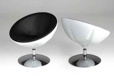 Кресло дизайнерское мягкое Beon Lotus хромированный металл, пластик, экокожа белый, черный Фото 2