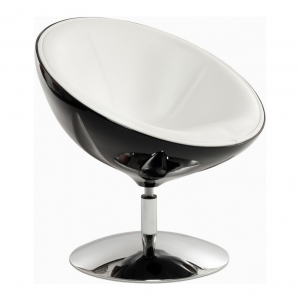 Кресло дизайнерское мягкое Beon Lotus хромированный металл, пластик, экокожа черный, белый Фото 3