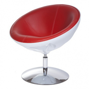 Кресло дизайнерское Beon Lotus хромированный металл, пластик, экокожа белый, красный Фото 1