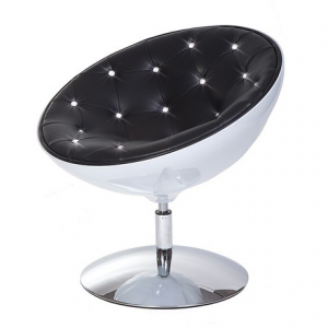 Кресло дизайнерское мягкое Beon Lotus Lux хромированный металл, пластик, экокожа черный, белый Фото 1