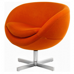 Кресло дизайнерское Beon Planet хромированный металл, кашемир оранжевый Фото 3