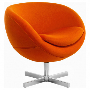 Кресло дизайнерское Beon Planet хромированный металл, кашемир оранжевый Фото 2