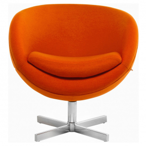 Кресло дизайнерское Beon Planet хромированный металл, кашемир оранжевый Фото 1