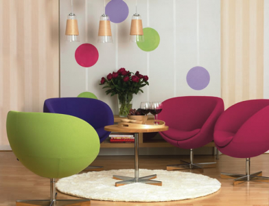 Кресло дизайнерское Beon Planet хромированный металл, кашемир фиолетовый Фото 3