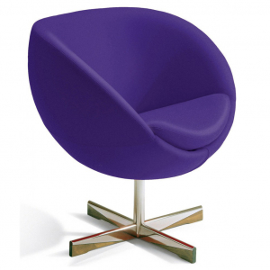 Кресло дизайнерское Beon Planet хромированный металл, кашемир фиолетовый Фото 1