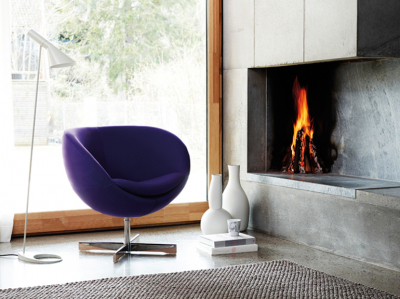 Кресло дизайнерское Beon Planet хромированный металл, кашемир фиолетовый Фото 2