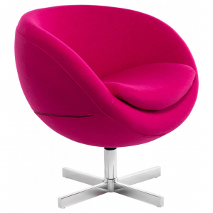 Кресло дизайнерское Beon Planet хромированный металл, кашемир малиновый Фото 3