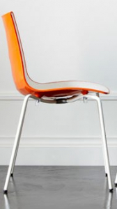 Стул пластиковый Scab Design Zebra Bicolore 4 legs сталь, полимер хром, белый, оранжевый Фото 3