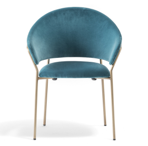 Кресло с обивкой PEDRALI Jazz сталь, вельвет синий Фото 4
