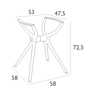 Подстолье пластиковое Siesta Contract Air Legs Small стеклопластик белый Фото 2