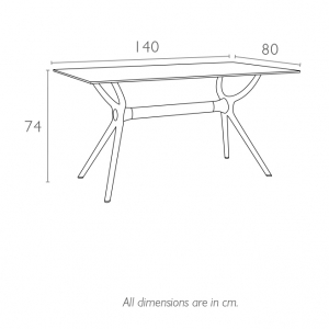 Стол пластиковый Siesta Contract Air Table 140 пластик, ламинат HPL белый Фото 2
