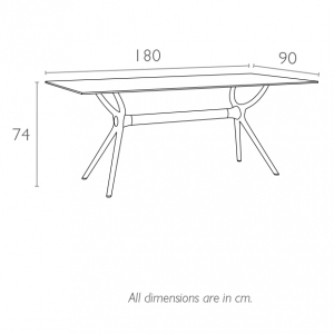 Стол пластиковый Siesta Contract Air Table 180 пластик, ламинат HPL черный Фото 2
