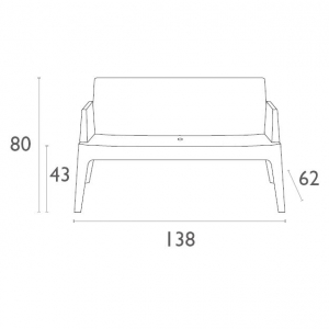 Диван пластиковый двухместный Siesta Contract Box Sofa полипропилен белый Фото 2