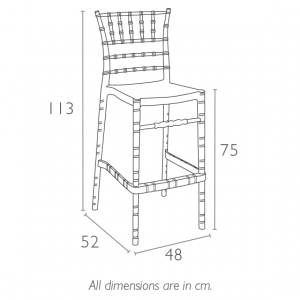Стул пластиковый барный Siesta Contract Chiavari Bar 75 поликарбонат белый Фото 2