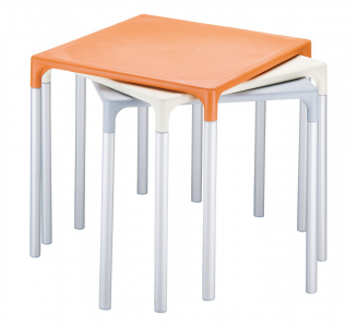 Стол пластиковый Siesta Contract Mango Alu алюминий, пластик оранжевый Фото 5