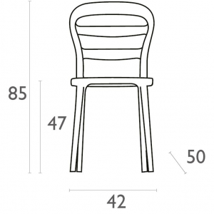 Стул пластиковый Siesta Contract Miss Bibi стеклопластик, поликарбонат черный, прозрачный Фото 2