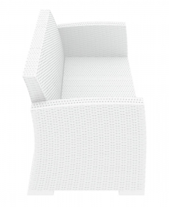 Диван пластиковый плетеный трехместный Siesta Contract Monaco Lounge XL стеклопластик белый Фото 6