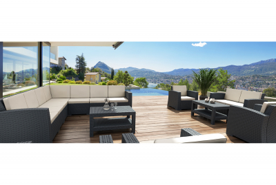 Модуль дополнительный для дивана Siesta Contract Monaco Lounge Extension Part стеклопластик антрацит Фото 4