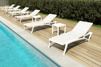 Столик пластиковый для лежака Siesta Contract Ocean Side Table пластик белый Фото 10