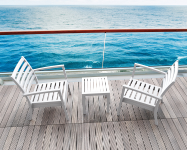 Столик пластиковый для лежака Siesta Contract Ocean Side Table пластик белый Фото 6