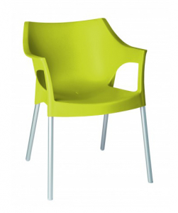 Кресло пластиковое Resol Pole armchair алюминий, полипропилен лайм Фото 1