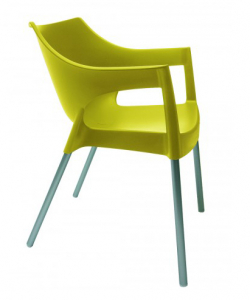 Кресло пластиковое Resol Pole armchair алюминий, полипропилен лайм Фото 2