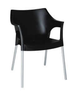 Кресло пластиковое Resol Pole armchair алюминий, полипропилен черный Фото 1
