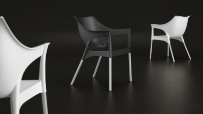 Кресло пластиковое Resol Pole armchair алюминий, полипропилен черный Фото 4