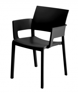 Кресло пластиковое Resol Fiona armchair  стеклопластик черный Фото 1