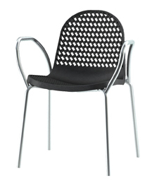 Кресло пластиковое Resol Nervi chair алюминий, полипропилен черный Фото 1