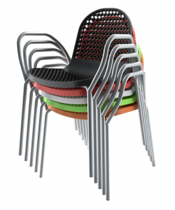 Кресло пластиковое Resol Nervi chair алюминий, полипропилен черный Фото 3