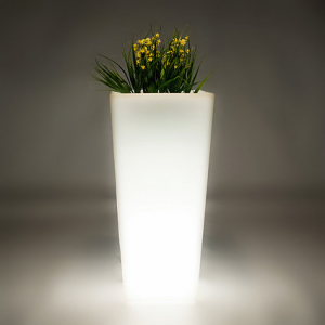 Кашпо пластиковое светящееся LED Quadrum полиэтилен белый Фото 5