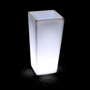 Кашпо пластиковое светящееся LED Quadrum полиэтилен белый Фото 1