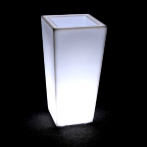 Кашпо пластиковое светящееся LED Quadrum полиэтилен белый Фото 1