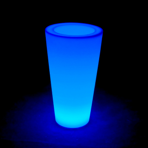 Кашпо пластиковое светящееся LED Cone полиэтилен белый Фото 4