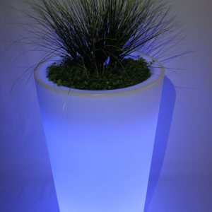 Кашпо пластиковое светящееся LED Cone полиэтилен белый Фото 5