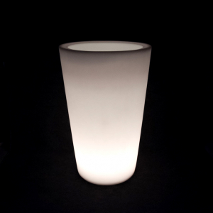 Кашпо пластиковое светящееся LED Cone полиэтилен белый Фото 2