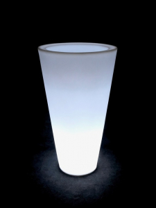 Кашпо пластиковое светящееся LED Cone полиэтилен белый Фото 1