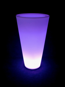 Кашпо пластиковое светящееся LED Cone полиэтилен белый Фото 5