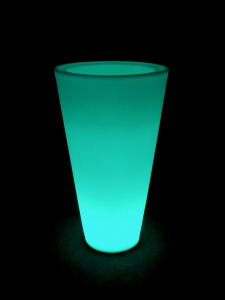 Кашпо пластиковое светящееся LED Cone полиэтилен белый Фото 2