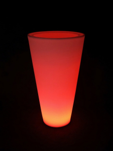 Кашпо пластиковое светящееся LED Cone полиэтилен белый Фото 4