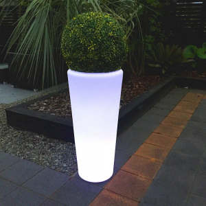 Кашпо пластиковое светящееся LED Cone полиэтилен белый Фото 8